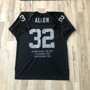 Marcus Allen Las Vegas Raiders Custom Sewn Jersey w Super Bowl XVIII MVP stats